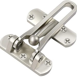 Home Security Door Lock, Front Door Locks for Kids, Home Reinforcement Lock for Swing-in Doors, Thicken Solid Aluminium Alloy, Satin Nickel