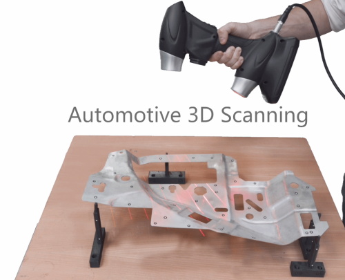How does the automotive industry utilize 3D scanning?